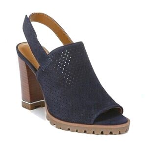 FRANCO SARTO Analise Austin Suede Cutout Perforation Slingback Sandal Heels NWT